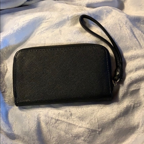 Adrienne Vittadini Studio Wristlet - Black w/Gold - Picture 3 of 7